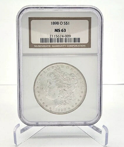 1898-O モルガン銀貨 **NGC認定 MS 63** 送料無料