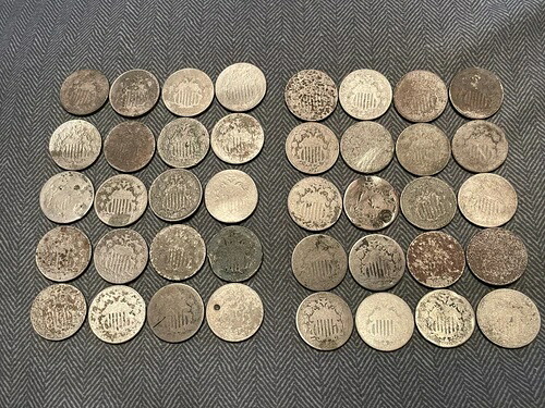 1866年から1883年までのアメリカ合衆国シールドニッケル40枚セット|WORLD RESOURCE【QUEEN店】