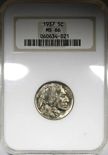 1937年製 バッファローニッケル NGC MS66 未流通 厚型ホルダー