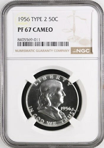 1956年 フランクリン 1/2ドル NGC PR67 カメオ タイプ2 シルバー プルーフ コイン 50C-｜WORLD RESOURCE【QUEEN店】