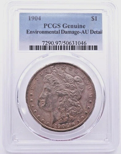 1904年 モルガン 1ドル銀貨 PCGS 正規品 AU 詳細 - U580