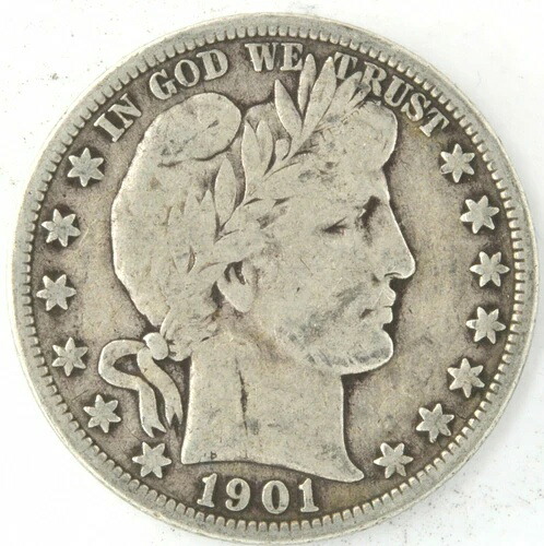 1901年 O バーバー ハーフドル US 50セントコイン 90% シルバー ニューオーリンズ アメリカ合衆国|WORLD RESOURCE【QUEEN店】