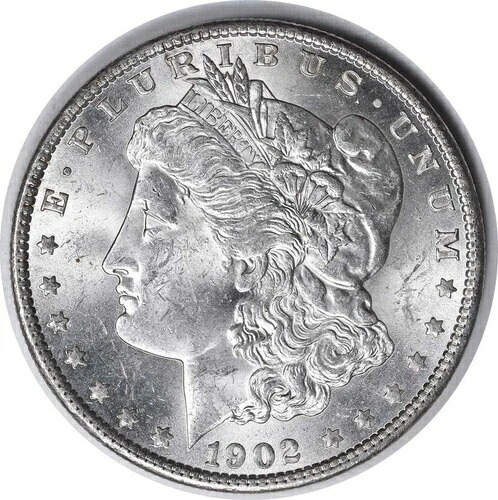 1902-O VAM 25 モルガン銀貨 ダブルイヤー BU 未認定 #902