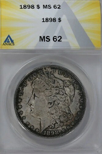 1898年 $1 ANACS MS 62 モーガンシルバードル ミスリバティヘッドドル $1-