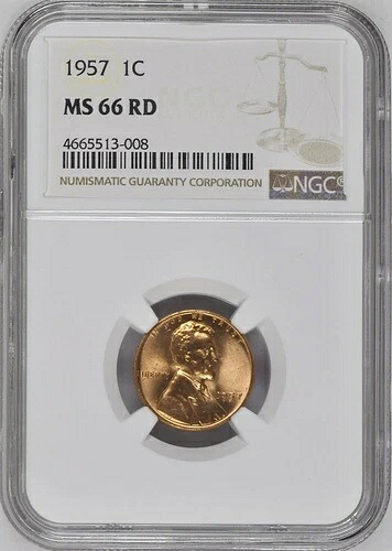 1957年 1C RD リンカーン小麦 1セント NGC MS66RD 4665513-008|WORLD RESOURCE【QUEEN店】