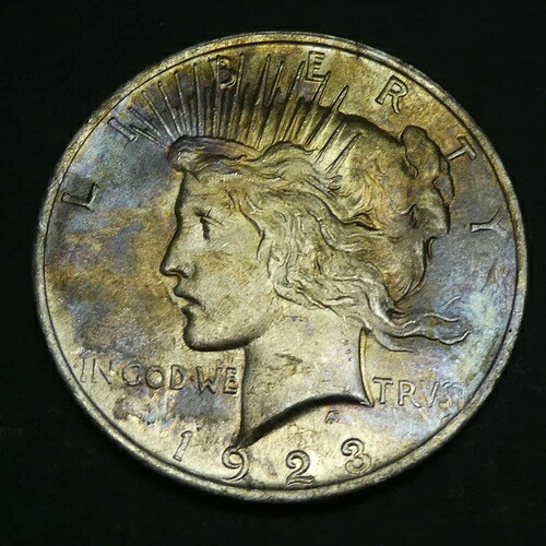 1923年 1ドル ピース シルバー ドル コイン 米国造幣局 未流通 トーン 42,185円