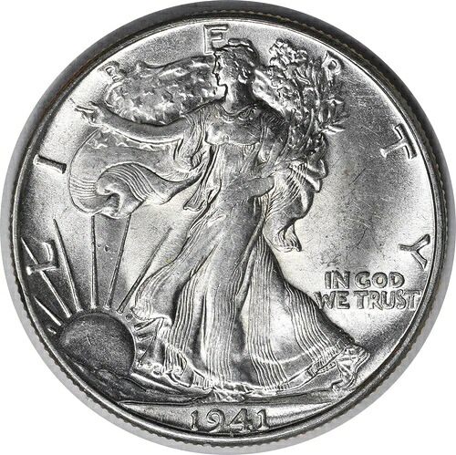 1941-D/D ウォーキング・リバティ・シルバー・ハーフダラー RPM2 チョイス BU 未認定 #301｜WORLD RESOURCE【QUEEN店】 42,185円