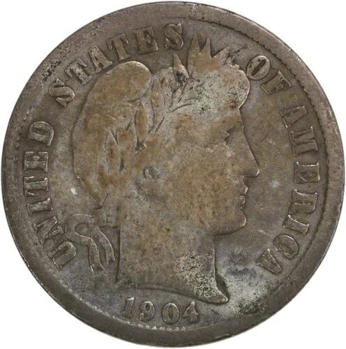 1904-S バーバー シルバー ダイム VG 未認定 #114