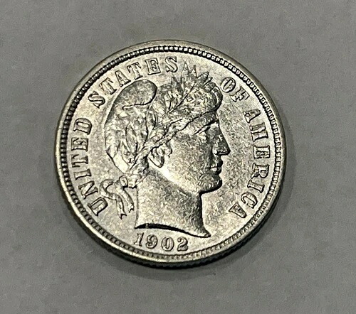 1902年 シルバー バーバーダイム AU/BU #201-｜WORLD RESOURCE【QUEEN店】 42,185円