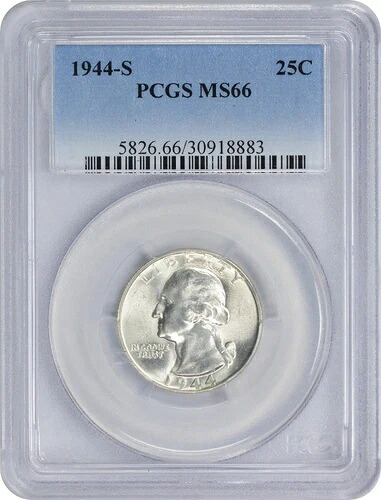 1944年-Sワシントンシルバークォーター MS66 PCGS-