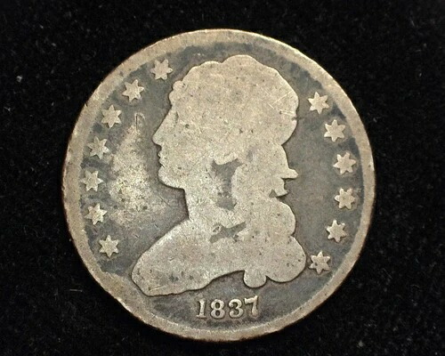 HS&C: 1837年 キャップドバストクォーターG - 米国コイン