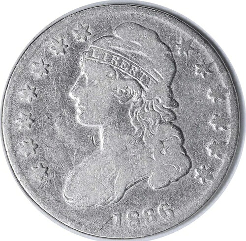 1836年 胸像 銀貨 ハーフドル 文字入りエッジ F 未認定 #212 42,185円