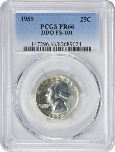 1959年 シルバーワシントンクォーター DDO FS-101 PR66 PCGS-|WORLD RESOURCE【QUEEN店】