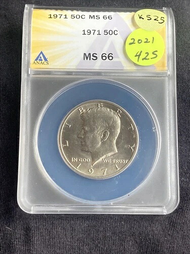 1971年 ケネディ 1/2ドル MS66 ANACS K525-|WORLD RESOURCE【QUEEN店】
