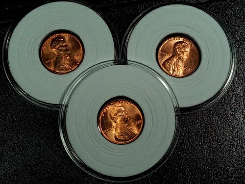 1980年 - 1982年からの3リンカーンセントの未流通 レッドセントロット3ペニーセット -|WORLD RESOURCE【QUEEN店】