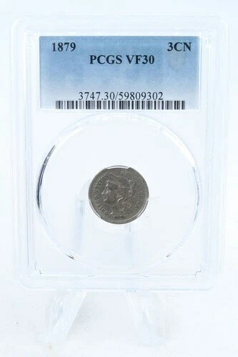 1879年-P PCGS VF30 3(3) セントニッケルビジネスストライク 3CN-