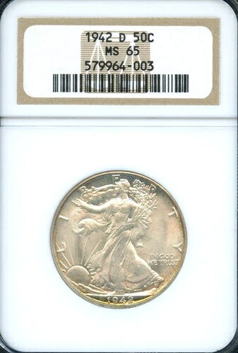 NGC - 歩く自由の女神ハーフドル - 50c - 1942 D - MS 65- 77,440円