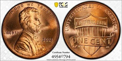 2023年 エクストラ「V」リンカーン・セント・ペニー PCGS MS65RD VDB-V エラー