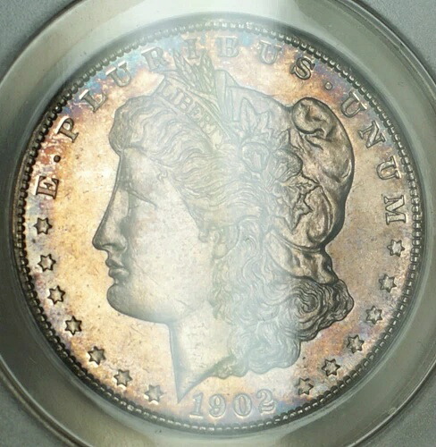 1902-O モルガン銀貨、ANACS AU-58 詳細、クリーニング済み、（良好、PL）