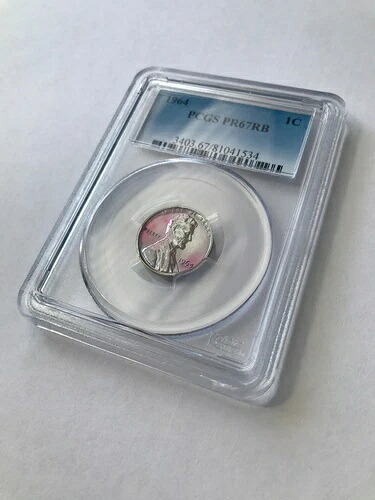 PR67RB 1964 パープル ブルー ピンクトーン レッド ブラウン プルーフ ペニー 1C PCGS グレード レア #1-