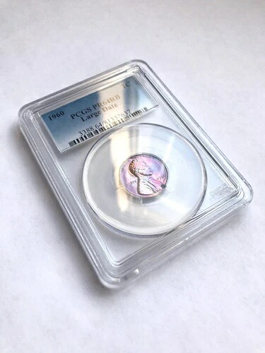 PR64RB 1960 パープル ブルー ピンクトーン レッド ブラウン プルーフ ペニー PCGS グレード ラージ 日付-