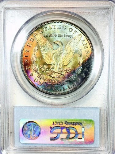 1887年モルガン・ダラー！PCGS MS63！素晴らしいトナー！素晴らしい！素晴らしい！NR #VIP165画像