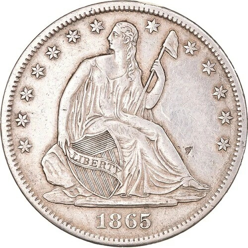 [#1066482] アメリカ合衆国、ハーフドル、自由の女神像、1865年、サンフランシスコ、銀貨