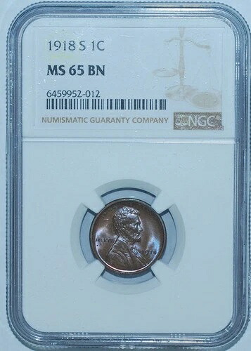 1918 S NGC MS65BN ブラウン リンカーン ウィート セント｜WORLD RESOURCE【QUEEN店】