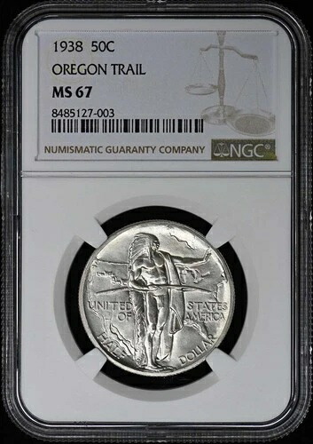 オレゴン 1938年 記念銀貨 50セント NGC MS67
