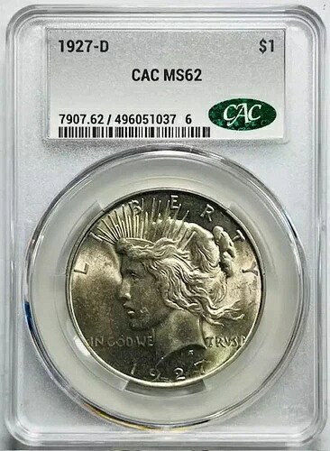 1927年 D ピースドル CACG MS 62 CAC