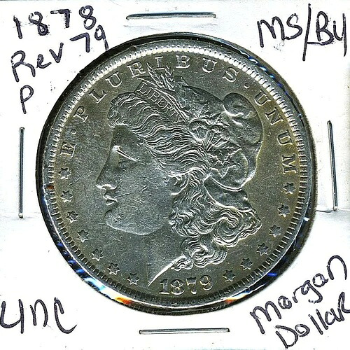 1878 P REV 1879 BU モルガン・ダラー ブリリアント 未流通 78/79 シルバーコイン #7109