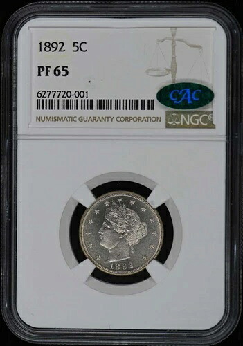 1892年 リバティニッケル 5C NGC PR65 (CAC)