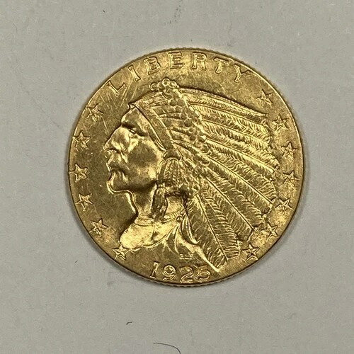 1925年 2.5 インディアンゴールド。ほぼ新品同様の美品。