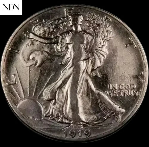 1919-S ウォーキング・リバティ・シルバー・ハーフドル - 極上品 / ほぼ未使用