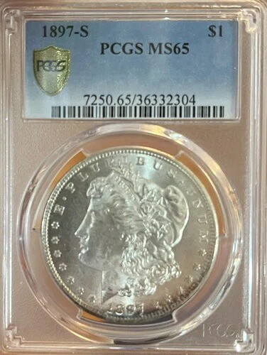 1897-S PCGS MS65 モルガン銀貨 154,000円
