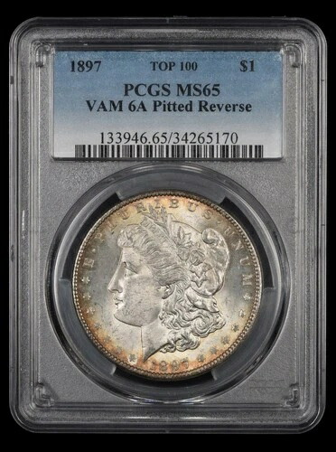 1897年 $1 VAM 6A ピットリバース PCGS MS65 トップ100