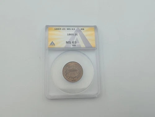 1865 2セント MS 63 RB ANACS