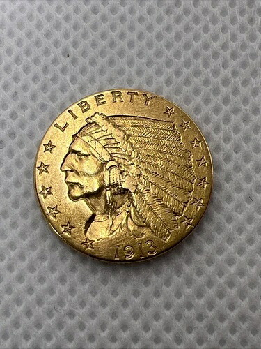 1913年米国2.50ドル金貨インディアンヘッドクォーターイーグル