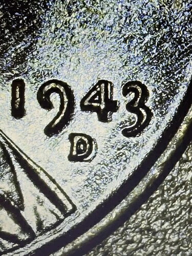 「希少」1943年 Dスチールウィートペニー ダブルダイ日付＆ミントマーク