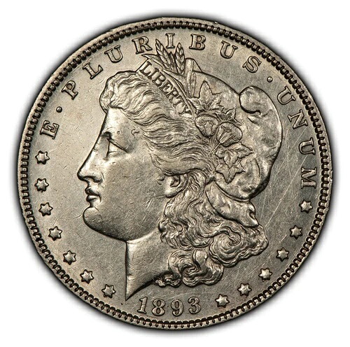 1893年 1ドル モルガン銀貨 - AU/UNC キーデート - SKU-B3579