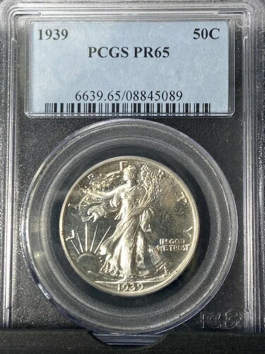 1939年 プルーフ ウォーキング リバティ ハーフ 50セント PCGS PR65