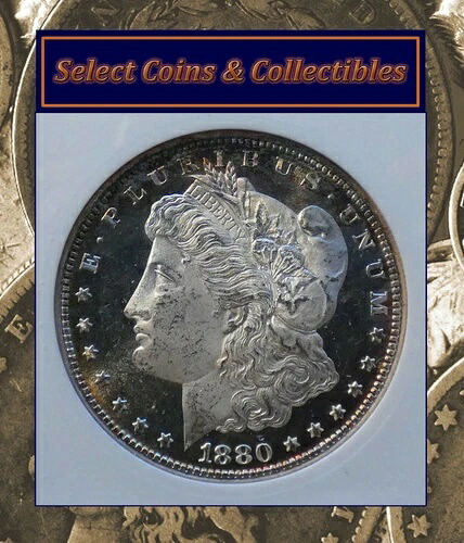 1880-S BU CAMEO モーガン銀貨 ANACS MS 64 DMPL カラーエッジトーニング！ #1053