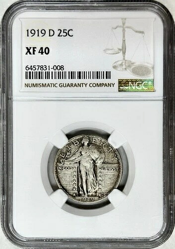 1919年 D スタンディング リバティ クォーター NGC XF40