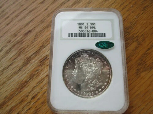 1881 S モーガン シルバー ダラー MS64 NGC DPL DMPL **CAC** **ビデオ**