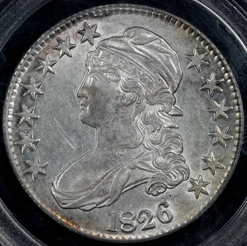 1826年 50セント O-110 キャップドバストハーフダラー PCGS AU 55