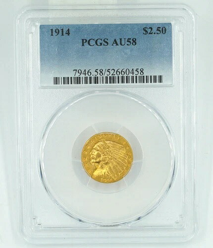 1914 PCGS AU58 $2.5 金インディアン