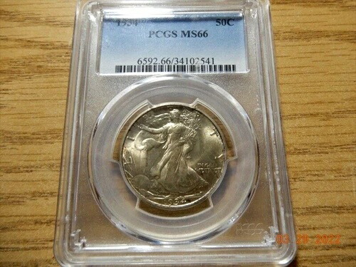 1934年 ウォーキング・リバティ 50セント シルバー ハーフドル PCGS MS 66 PCGS認定 34102541