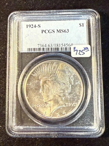 1924年 ピースドル PCGS MS63