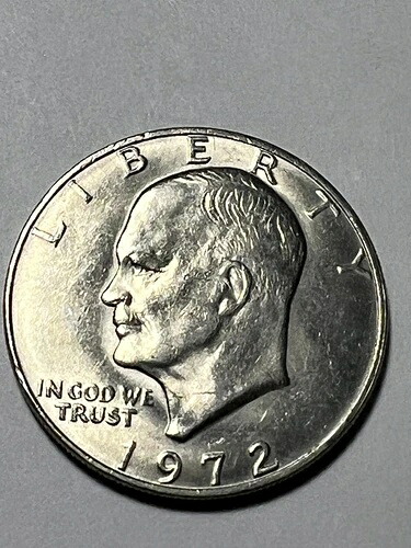 1972年アイゼンハワードル硬貨、ミントマークなし、状態良好