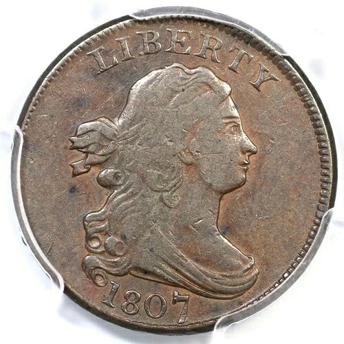 1807 C-1 PCGS VF 30 ドレープバスト ハーフセントコイン 1/2c